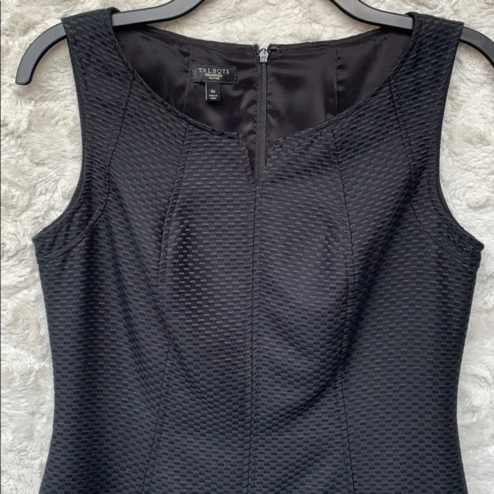 Talbots Sleeveless Fitted Black Dress Sz6P